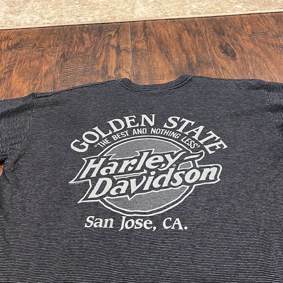 90s VTG  Harley Davidson pacific Golden State single stitch made in USA size L - Picture 2 of 9